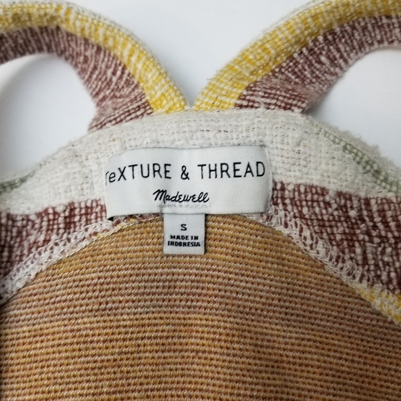 Madewell Stripe Brown Textured Top. Size Small - Picture 6 of 7